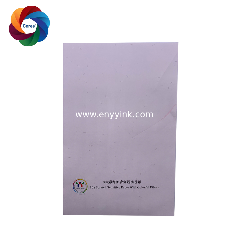 Ceres 80g Security stamp paper with colorful fiber,anti-counterfeit paper