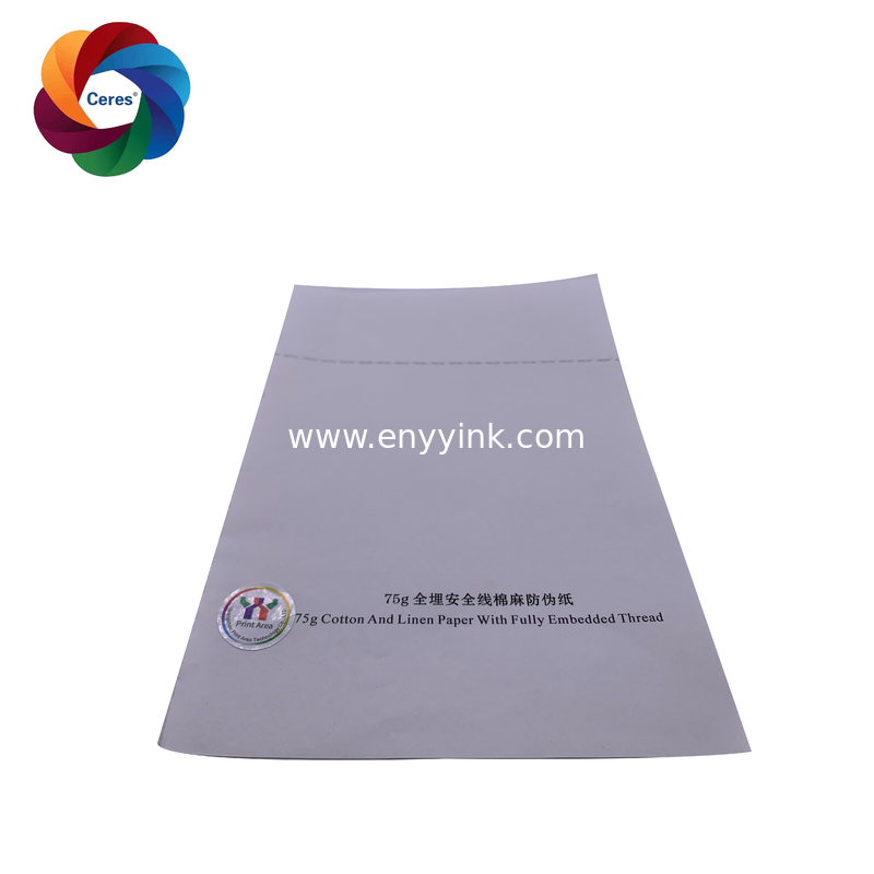 Ceres customized Security paper with colorful fiber and thread line